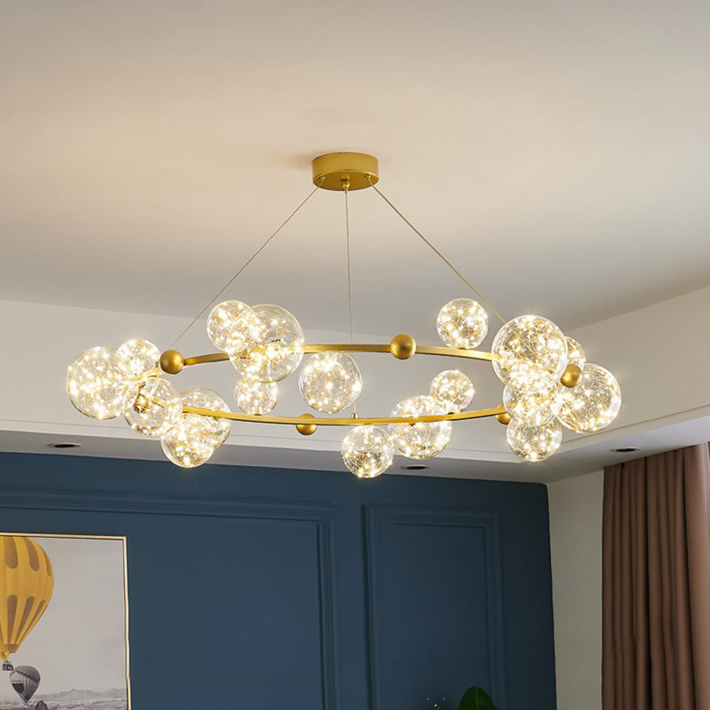 Valentina Art Deco Luminous Sphere Cluster Glass Pendant Light - Neutralighting