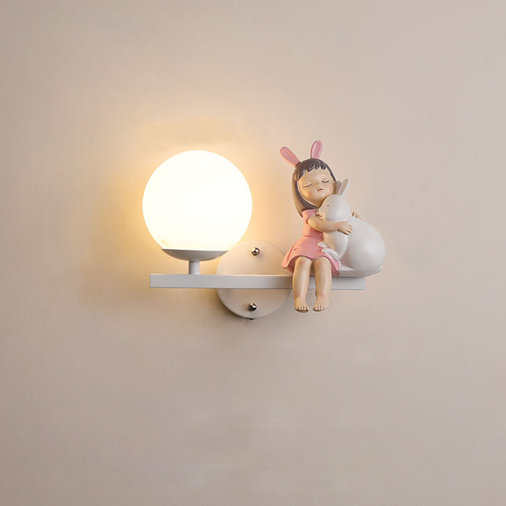 Aria Modern Metal/Glass Wall lamp, White & Pink - Neutralighting