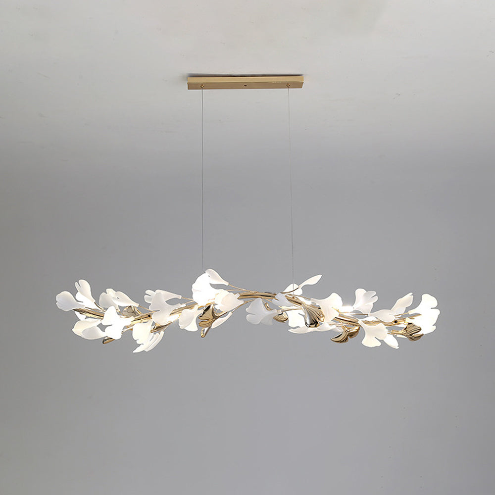 Olivia  Modern Art Deco Metal & Ceramic Chandelier, Gold