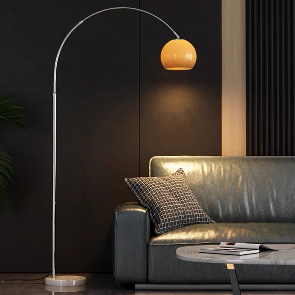 Mira Floor Arc Lamp, Tall Floor Light, Modern, Orange/ White - Neutralighting