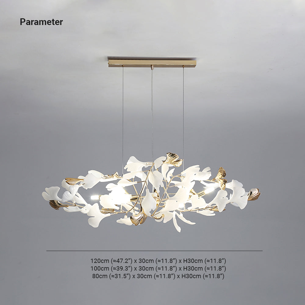 Olivia Ginkgo Leaf Modern Petal Shaped Metal Chandelier, Gold - Neutralighting