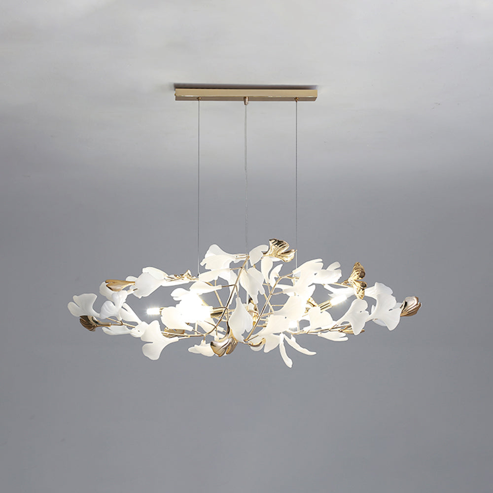 Olivia Ginkgo Leaf Modern Petal Shaped Metal Chandelier, Gold - Neutralighting