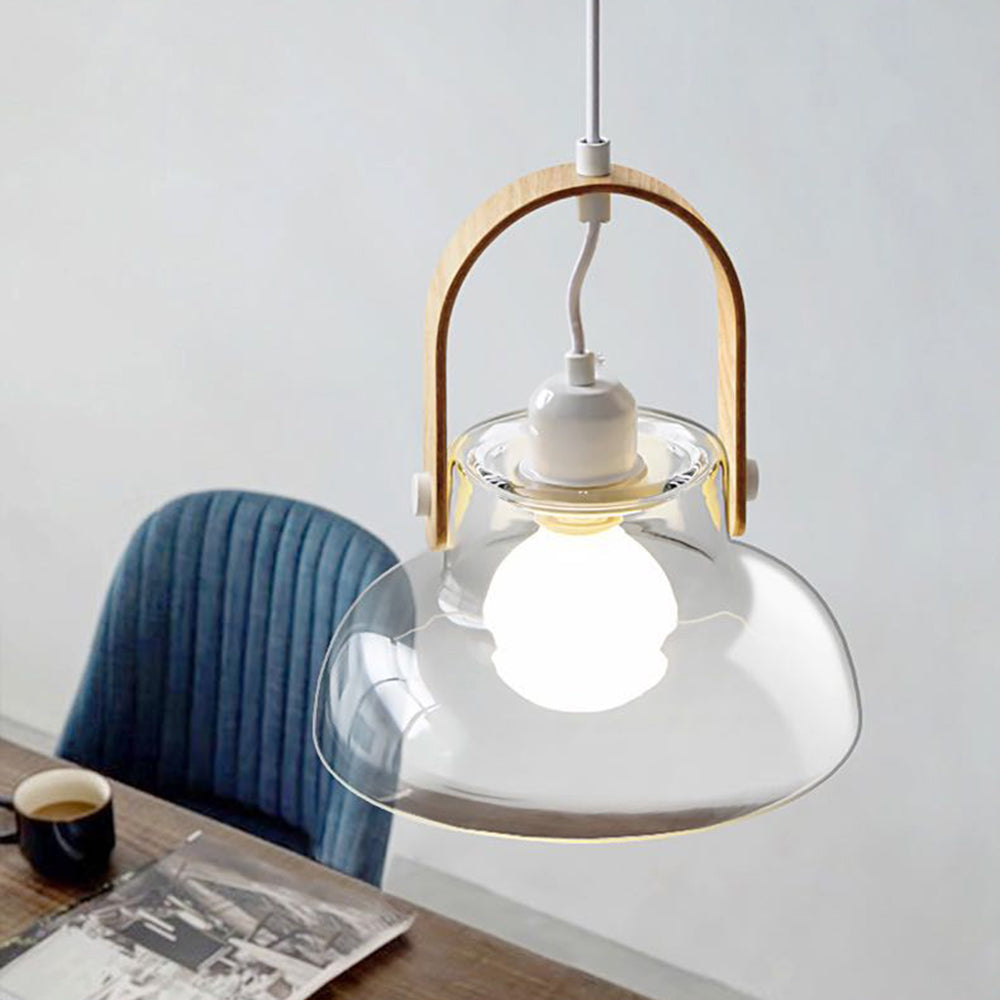 Valentina Minimalist Bowl Shaped Glass Pendant Light, Clear - Neutralighting