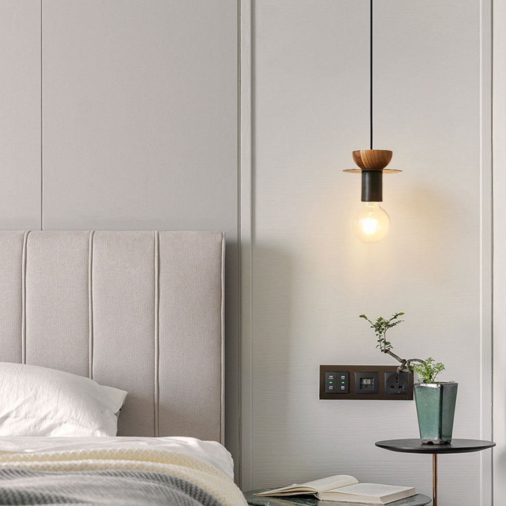 Valentina Modern Simple Pendant Light Copper Walnut Bedroom Dining Room - Neutralighting