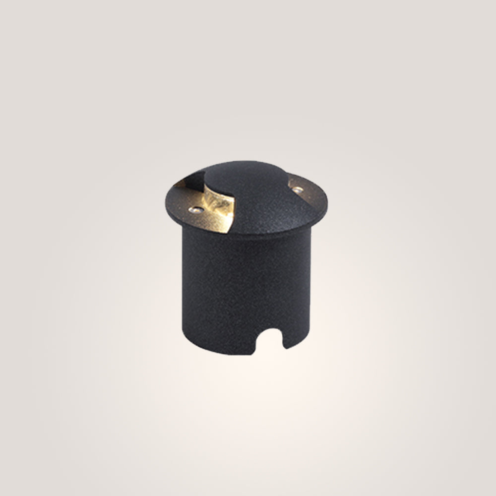 Ray Metal Cylindrical Outdoor Step/Deck Light, Black - Neutralighting