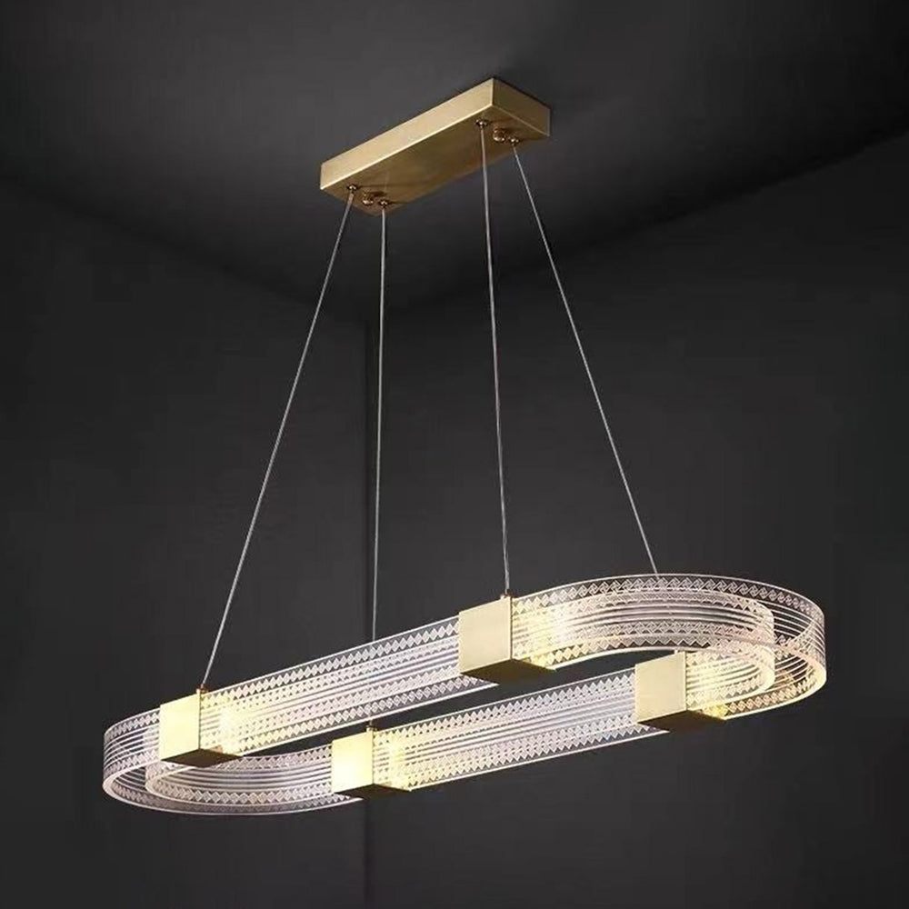Arisha Modern Round/Oval Acrylic/Metal Pendant Light, Gold - Neutralighting
