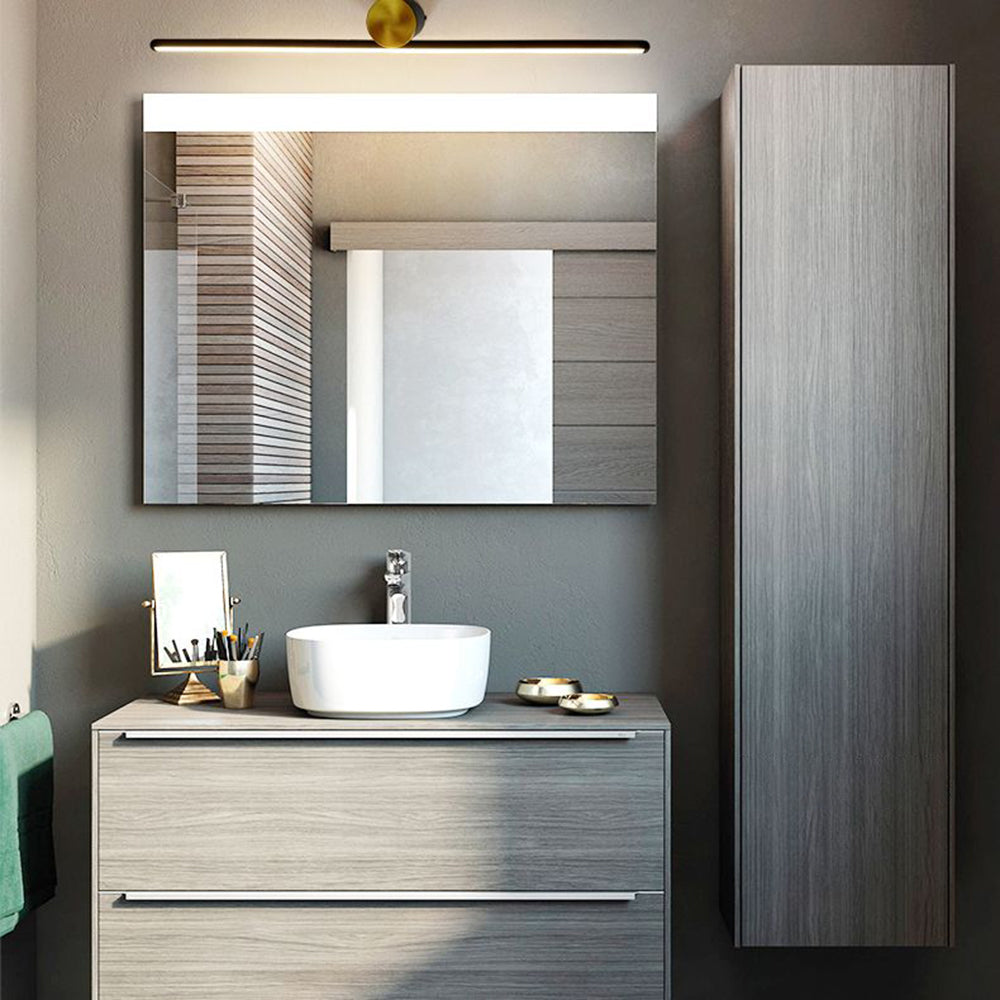 Arisha Modern Metal Linear Mirror Vanity Wall Lamp, Black/White - Neutralighting