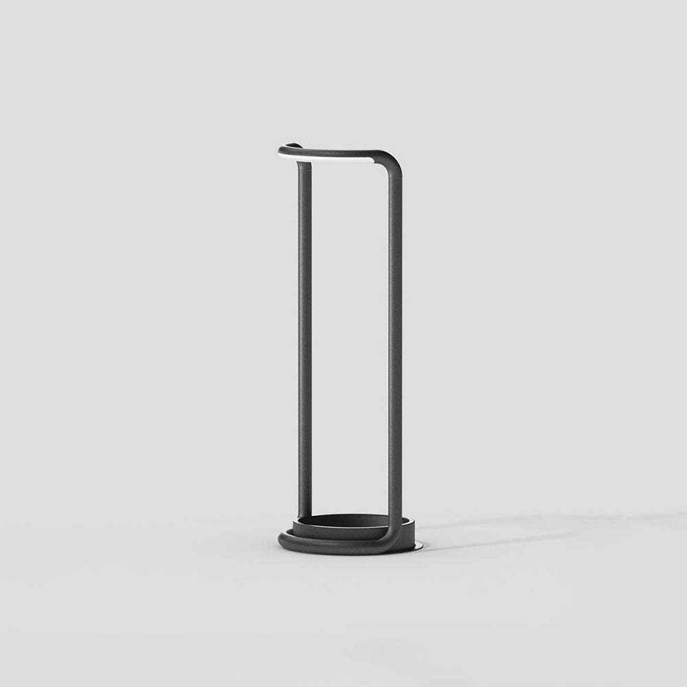 Ray Minimalist Rectangular Solar LED Outdoor Floor Lamp, Black - Neutralighting
