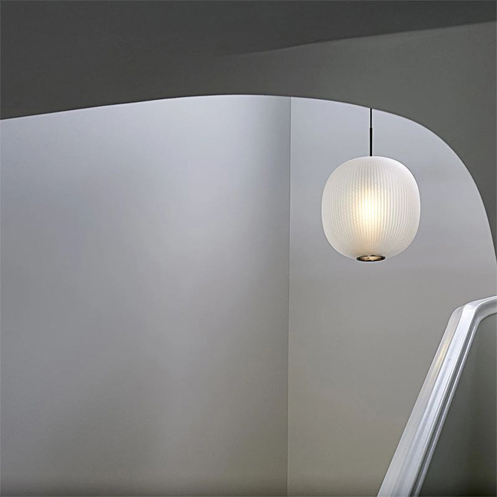 Valentina Frosted Glass Cylinder Pendant Light, Sandy White/Grey, Metal/Glass - Neutralighting