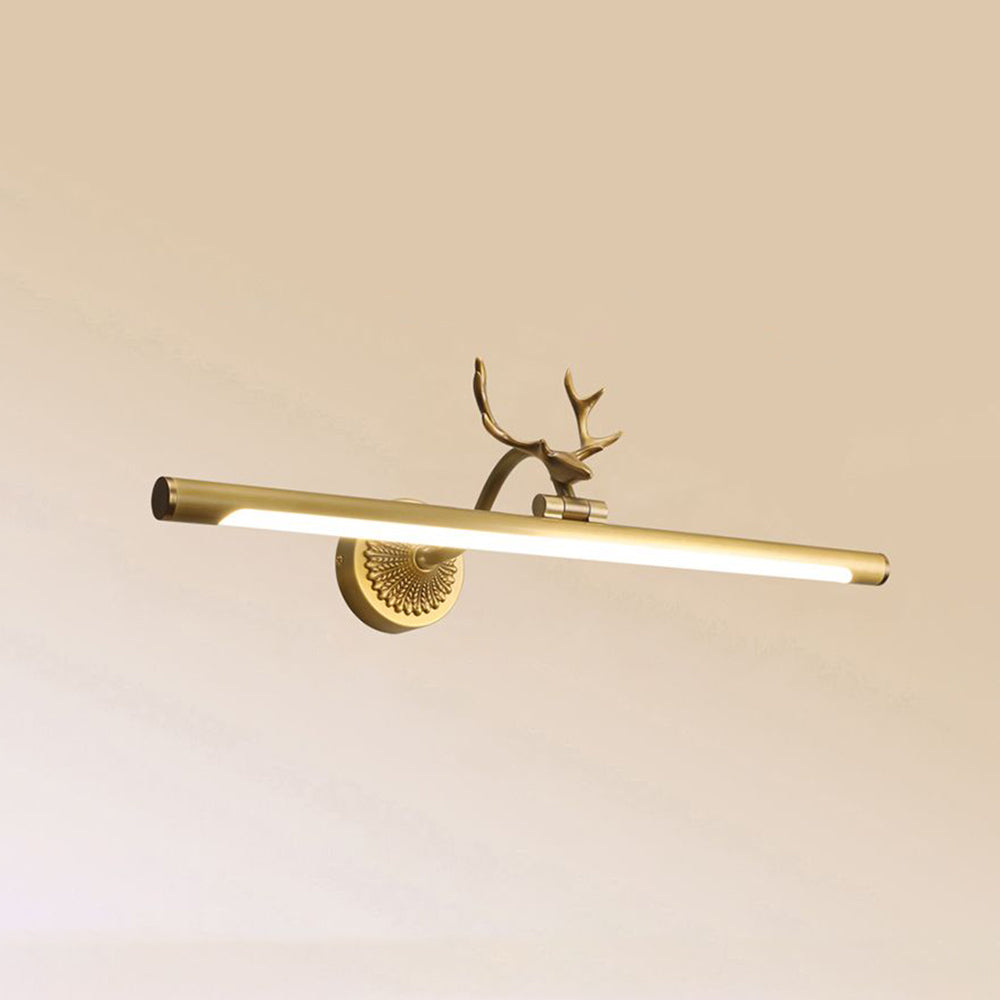 Arisha Modern Staghorn Shaped Vanity Mirror Front Wall Lamp, Black/Brass - Neutralighting