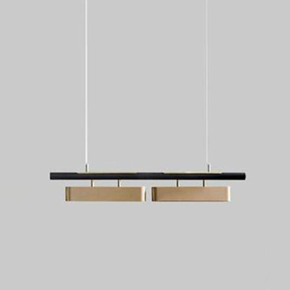 Arisha Pendant Light Rectangular Modern, Metal, Black/Brass, Office - Neutralighting