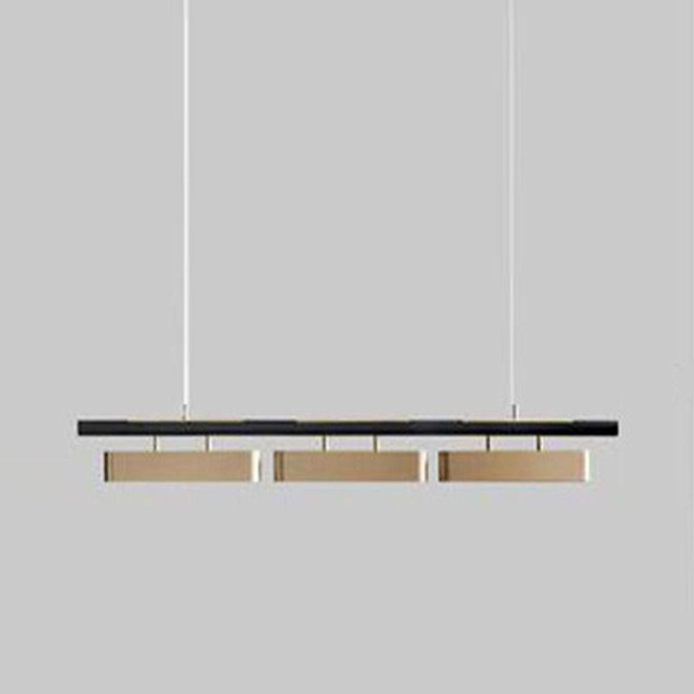 Arisha Pendant Light Rectangular Modern, Metal, Black/Brass, Office - Neutralighting