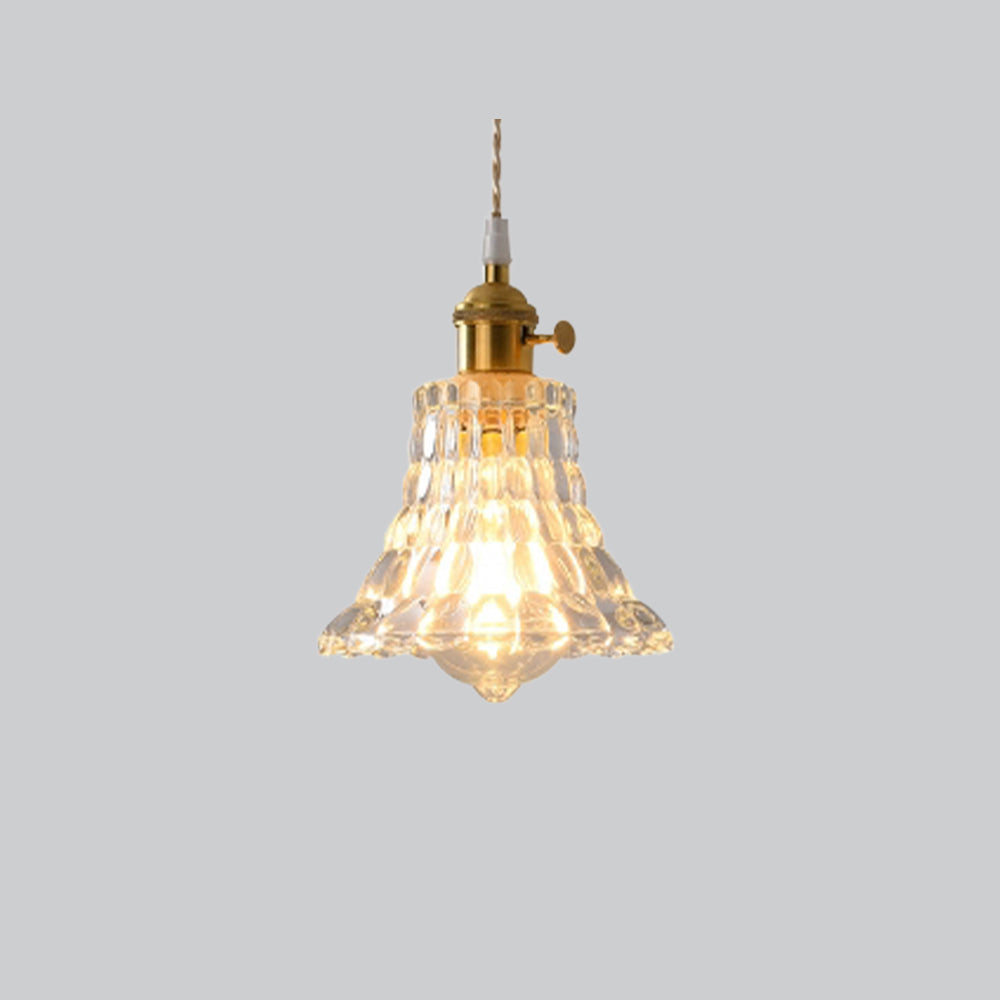 Valentina Art Deco Blown Brass & Glass Pendant Light, 7 Styles - Neutralighting