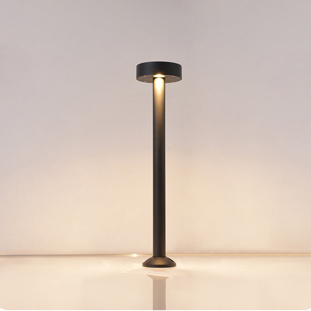Ray Modern Metal Frisbee Shaped Lampholder Outdoor Path Light, Black - Neutralighting