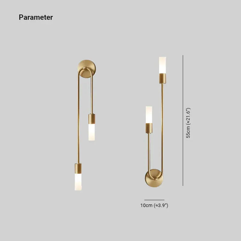 Rime Modern Wall Sconce for Bedeside Gold 2 PCS - Neutralighting
