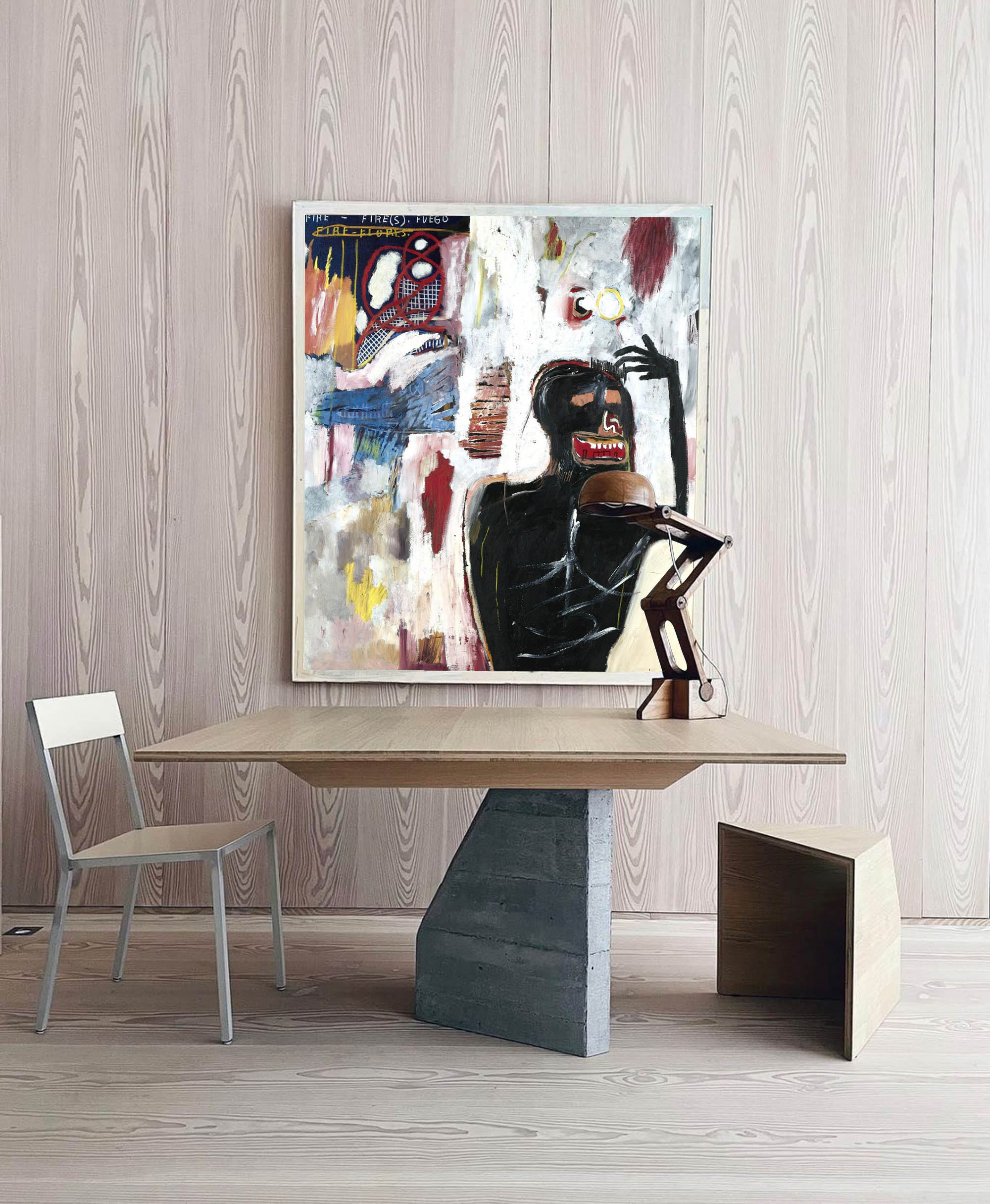 Wall Art Neo-Expressionist Black Figure Graffiti