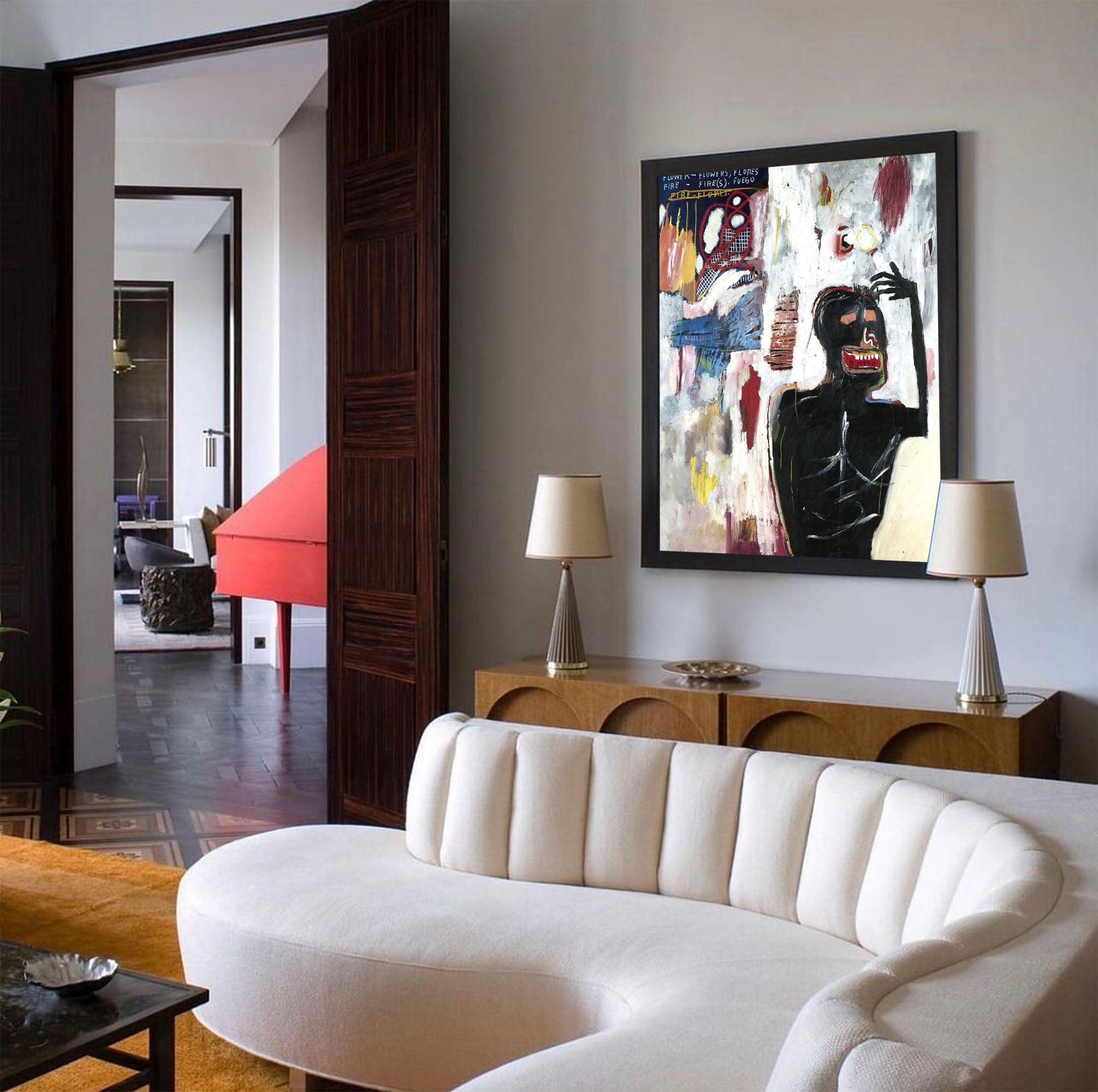 Wall Art Neo-Expressionist Black Figure Graffiti