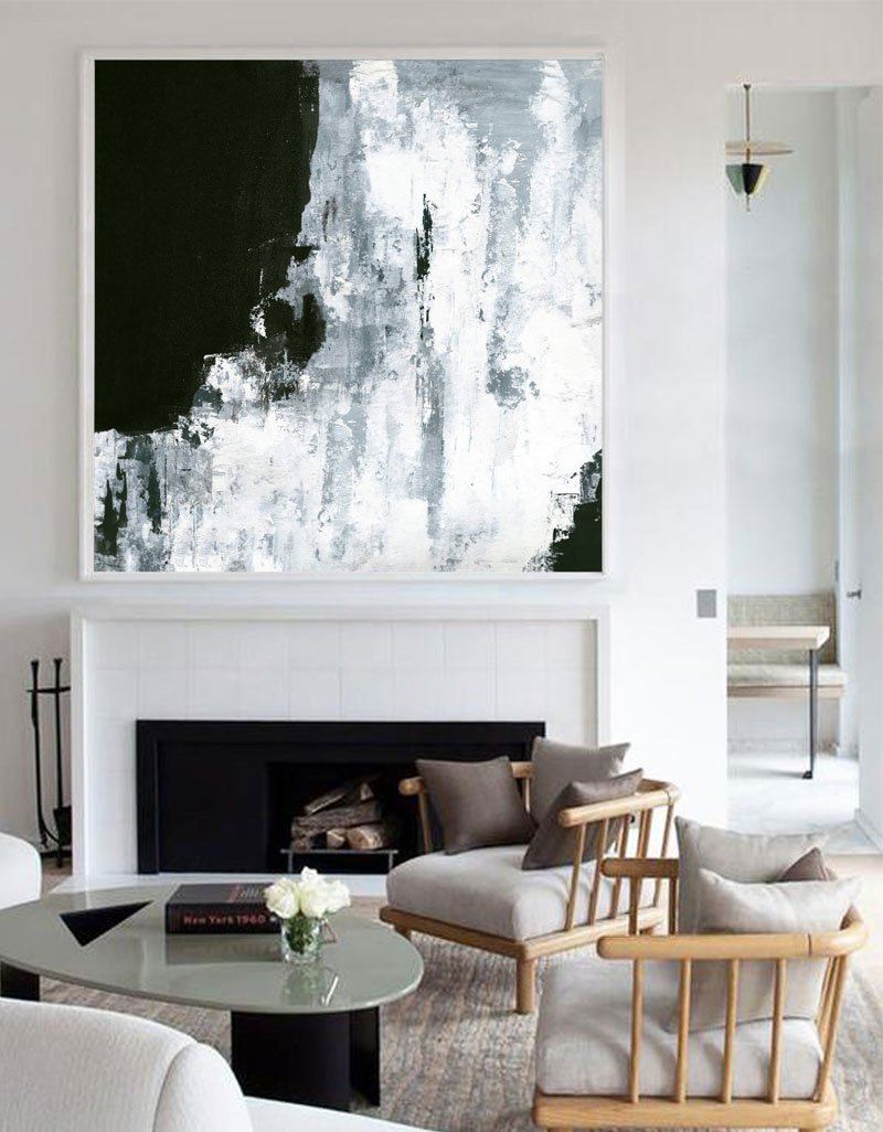Rothko Style Black White Grey Abstract Wall Canvas