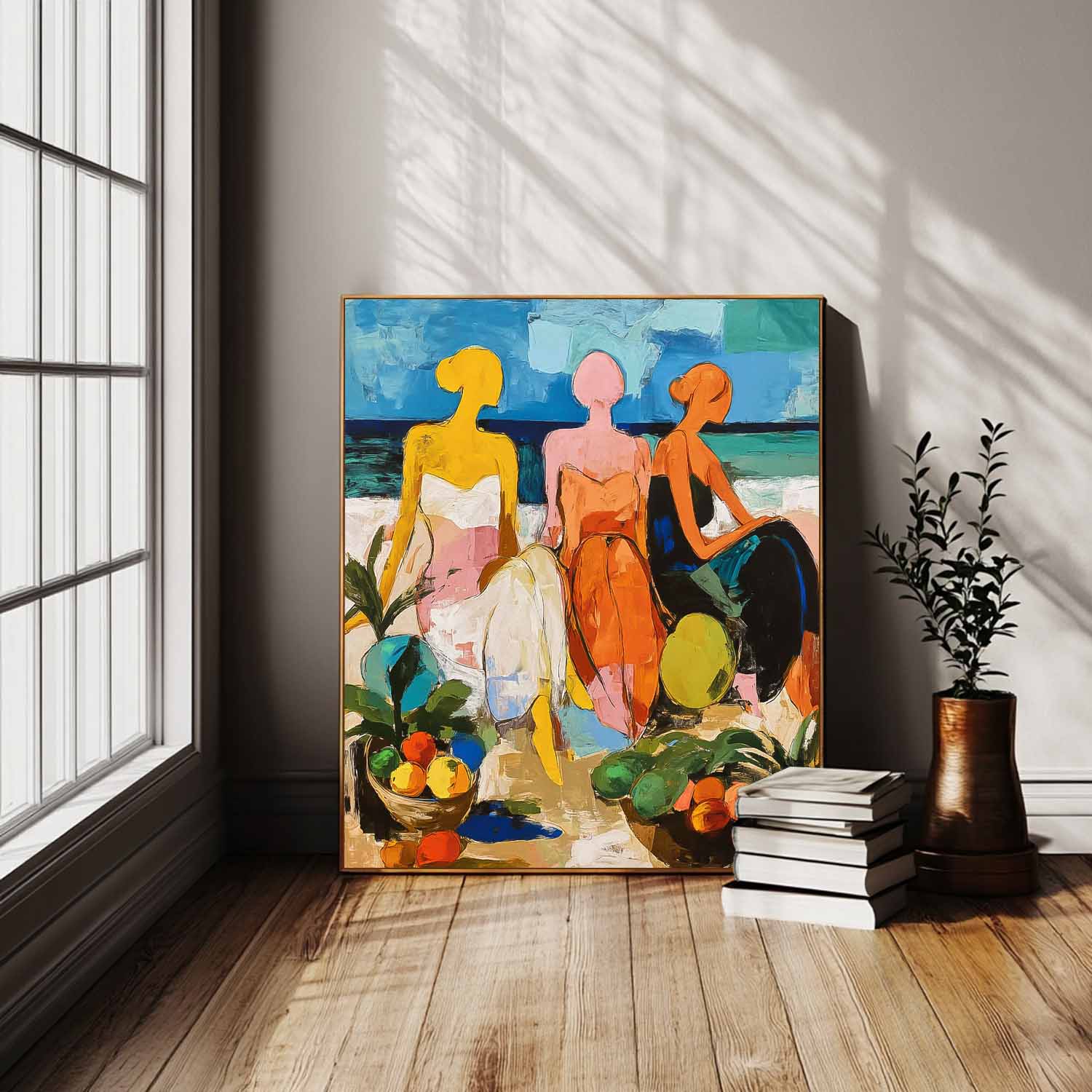 Wall Art People Tropical Island Fruit Joyful