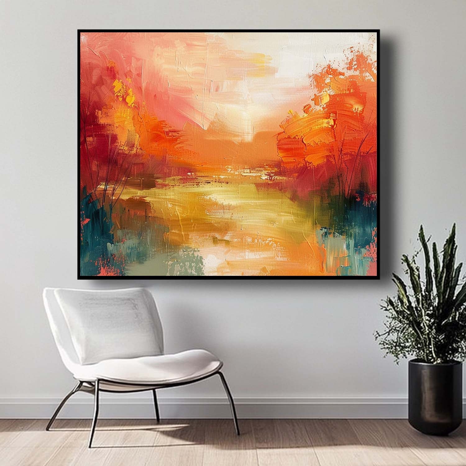 Wall Art Warm Autumn Abstract Landscape