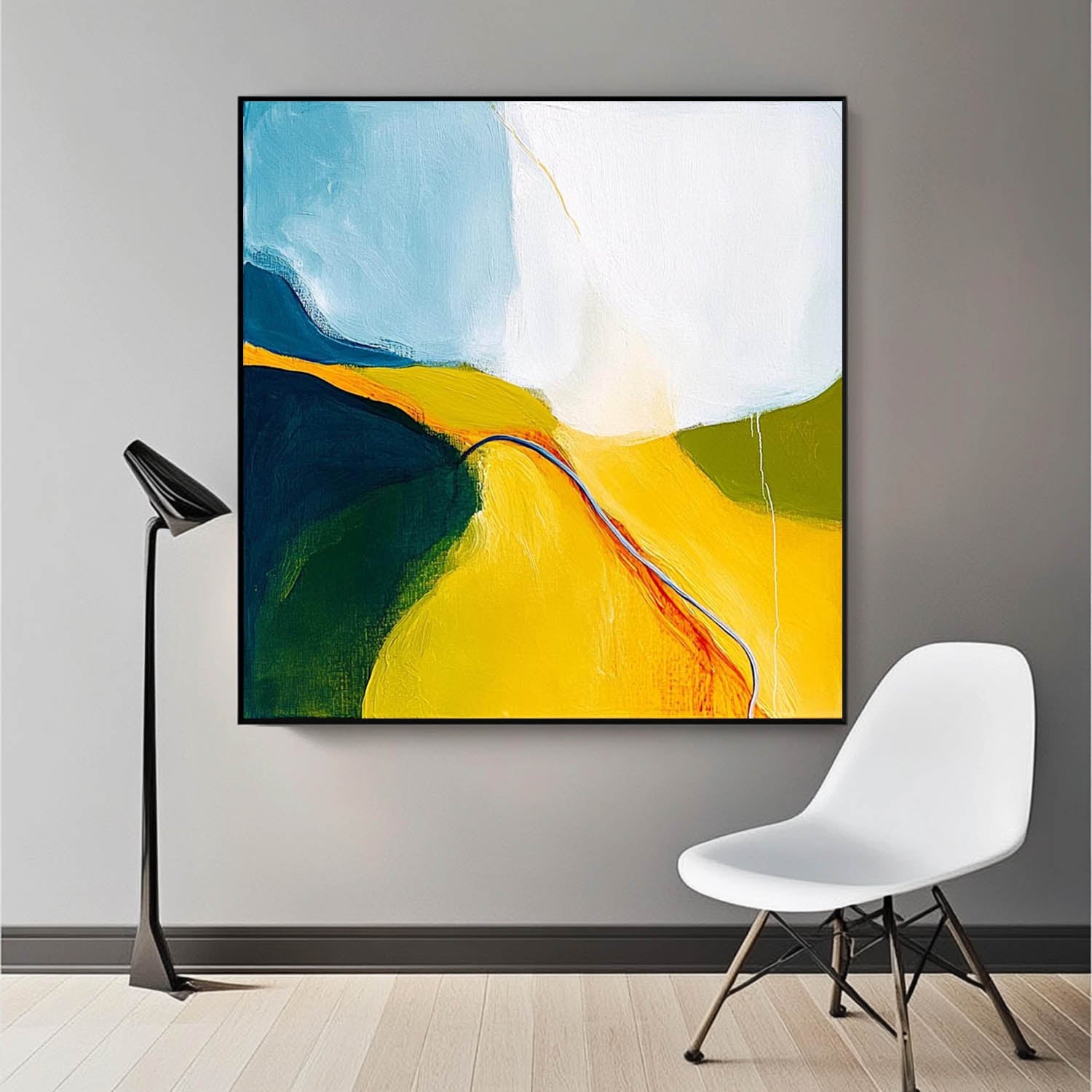 Wall Art Minimalist Soft Curved Mountain