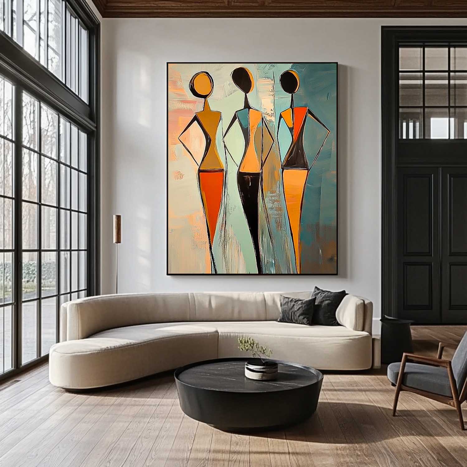Wall Art People Minimalist Geometric Figure