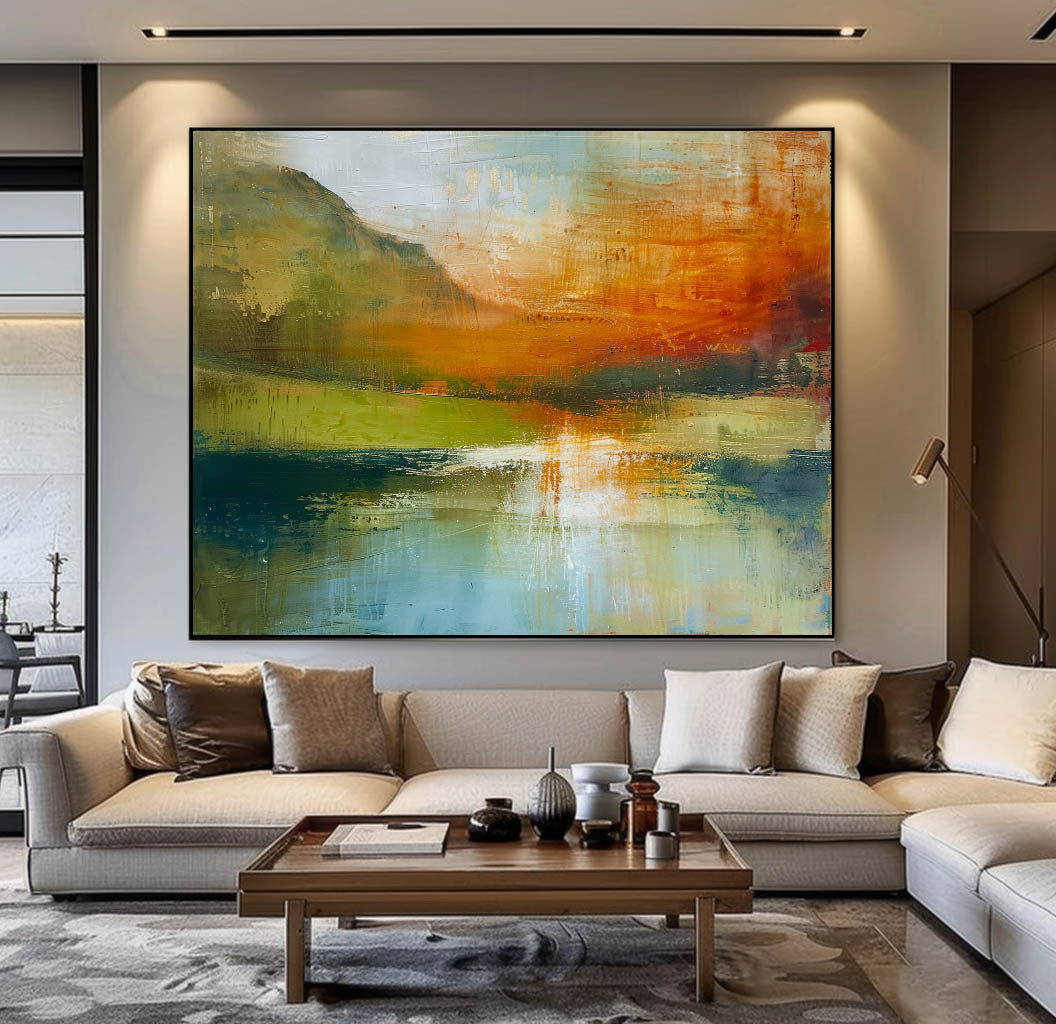 Wall Art Abstract Impressionist Soft Tone Mountain