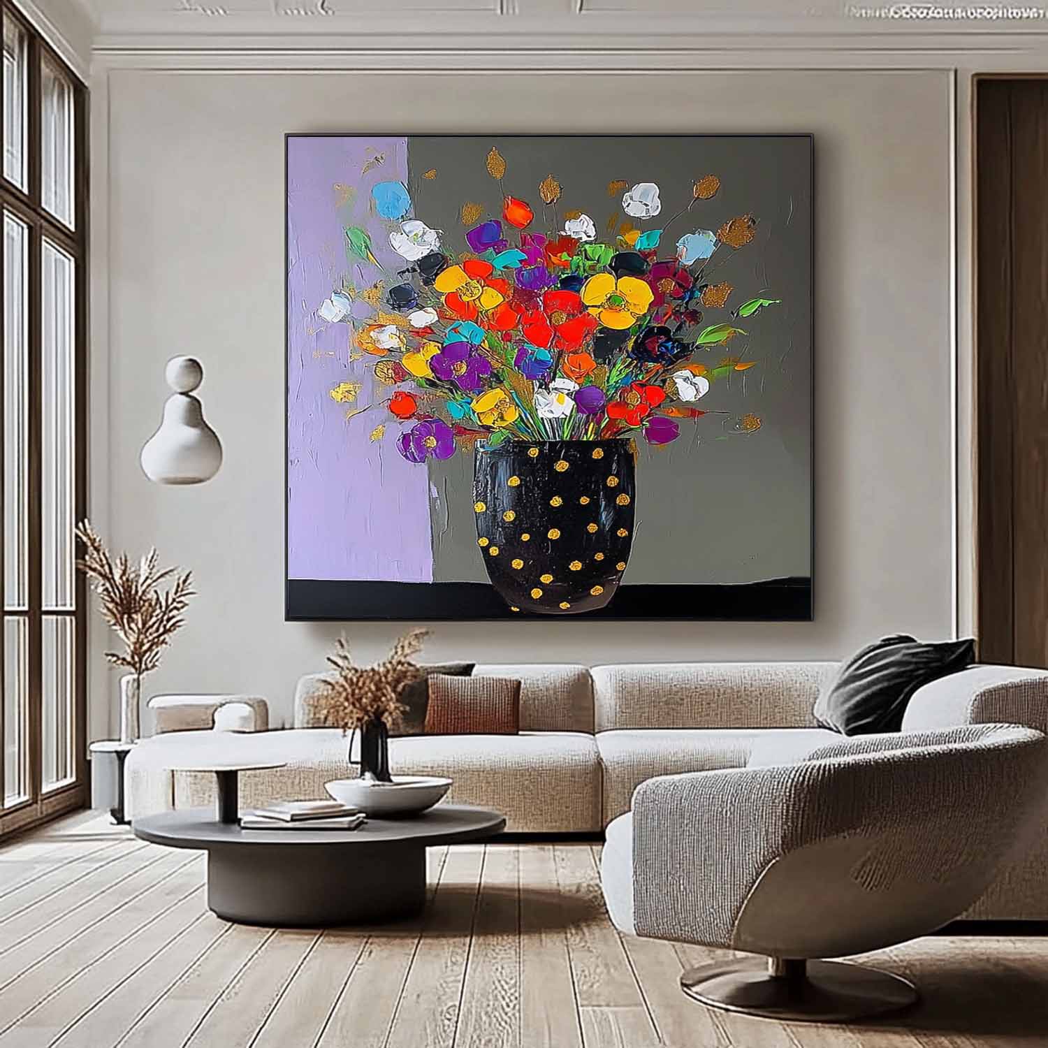 Wall Art Flower Vibrant Playful Energetic