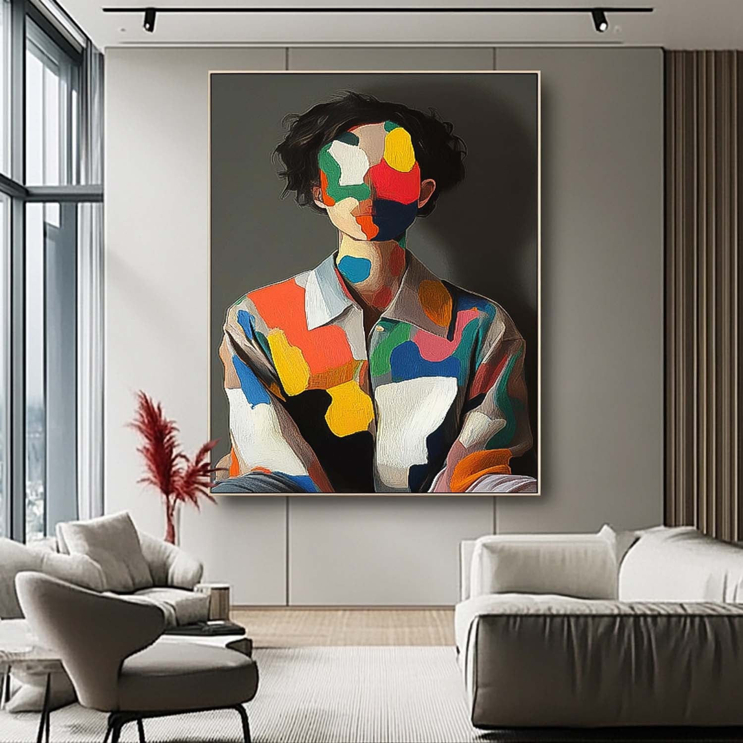 Abstract Color Block Portrait Modern Figurative