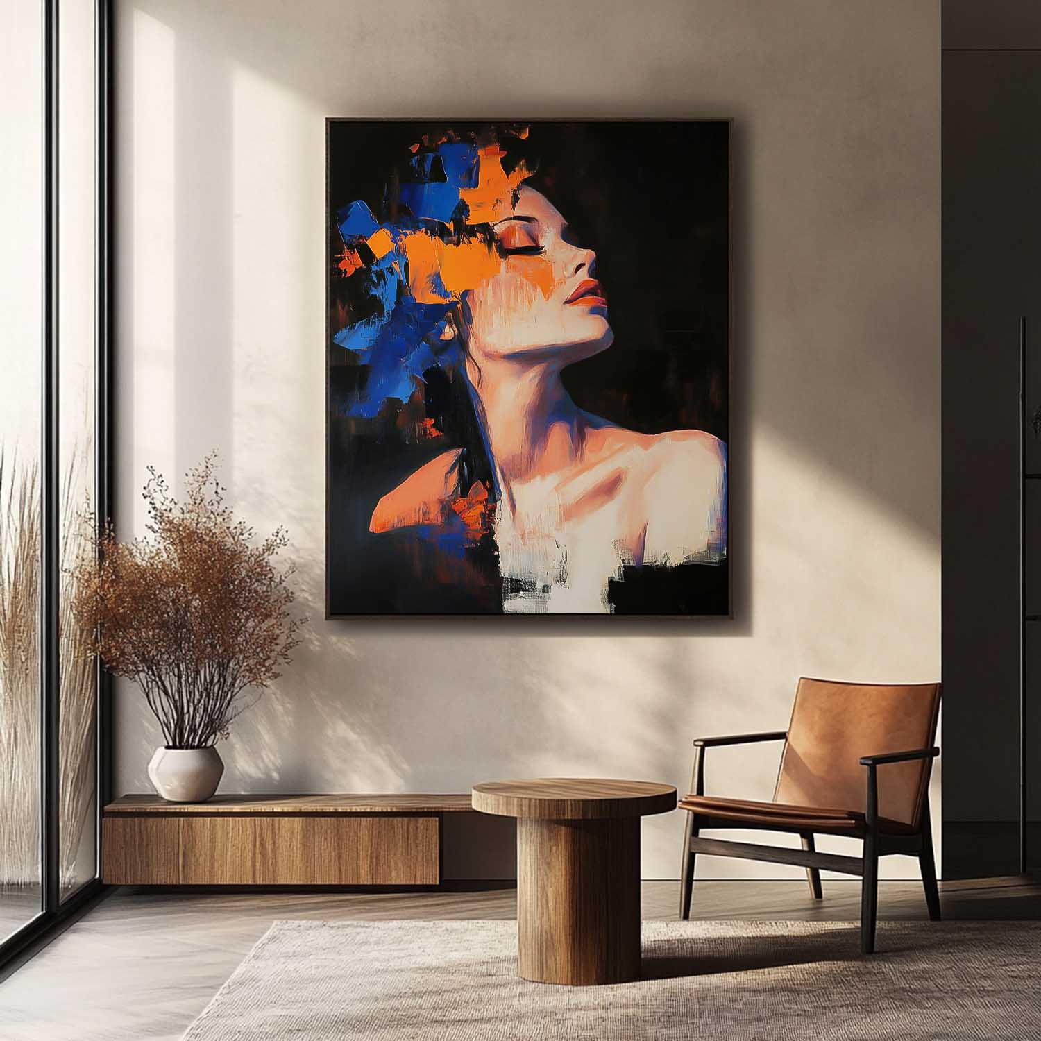 Wall Art People Fashion Purple Orange Elegant