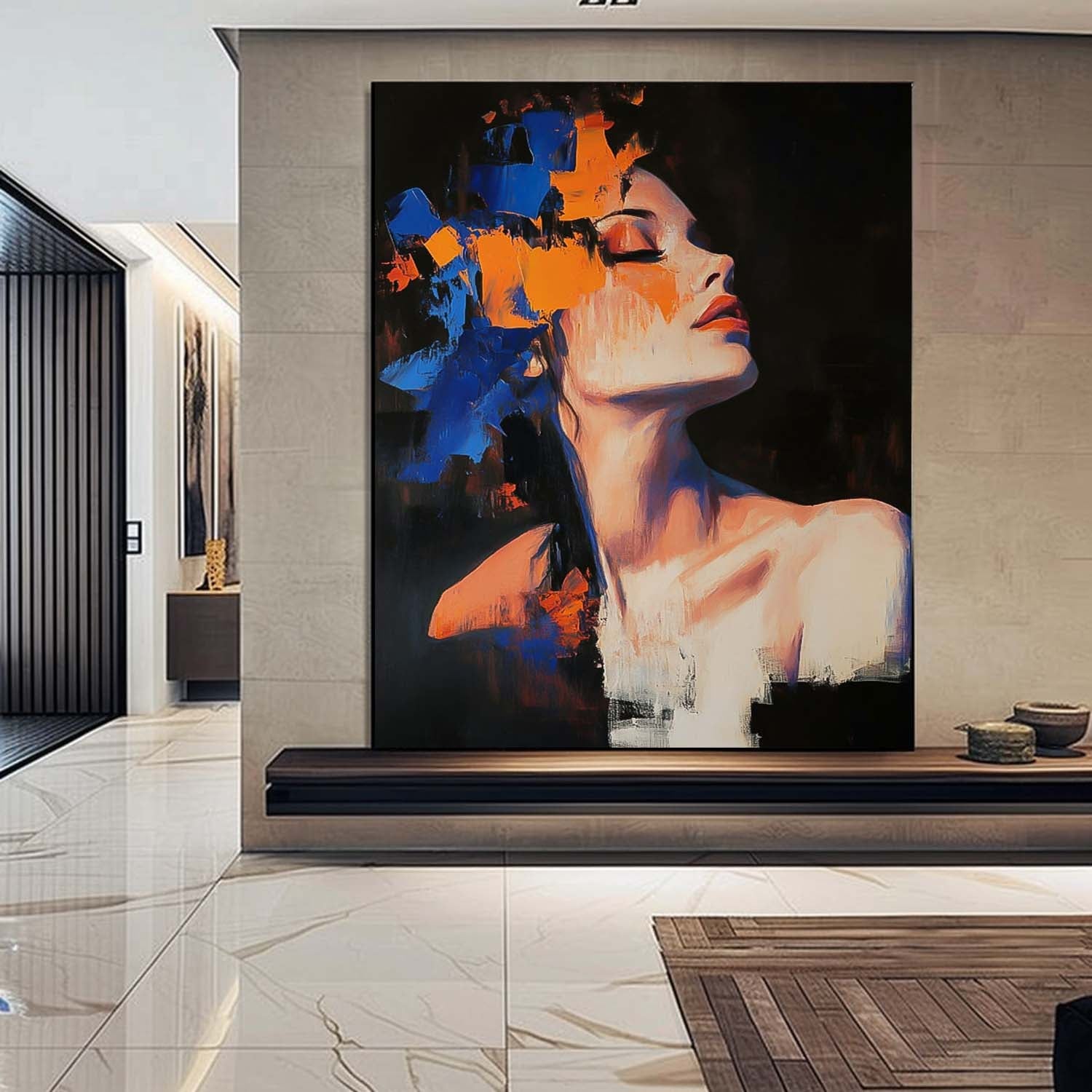 Wall Art People Fashion Purple Orange Elegant
