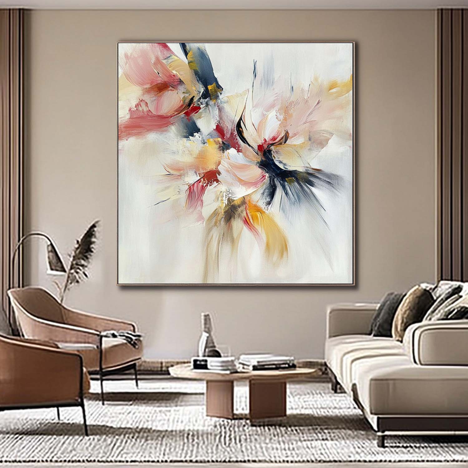 Wall Art Abstract Brushstroke Decor Lyrical