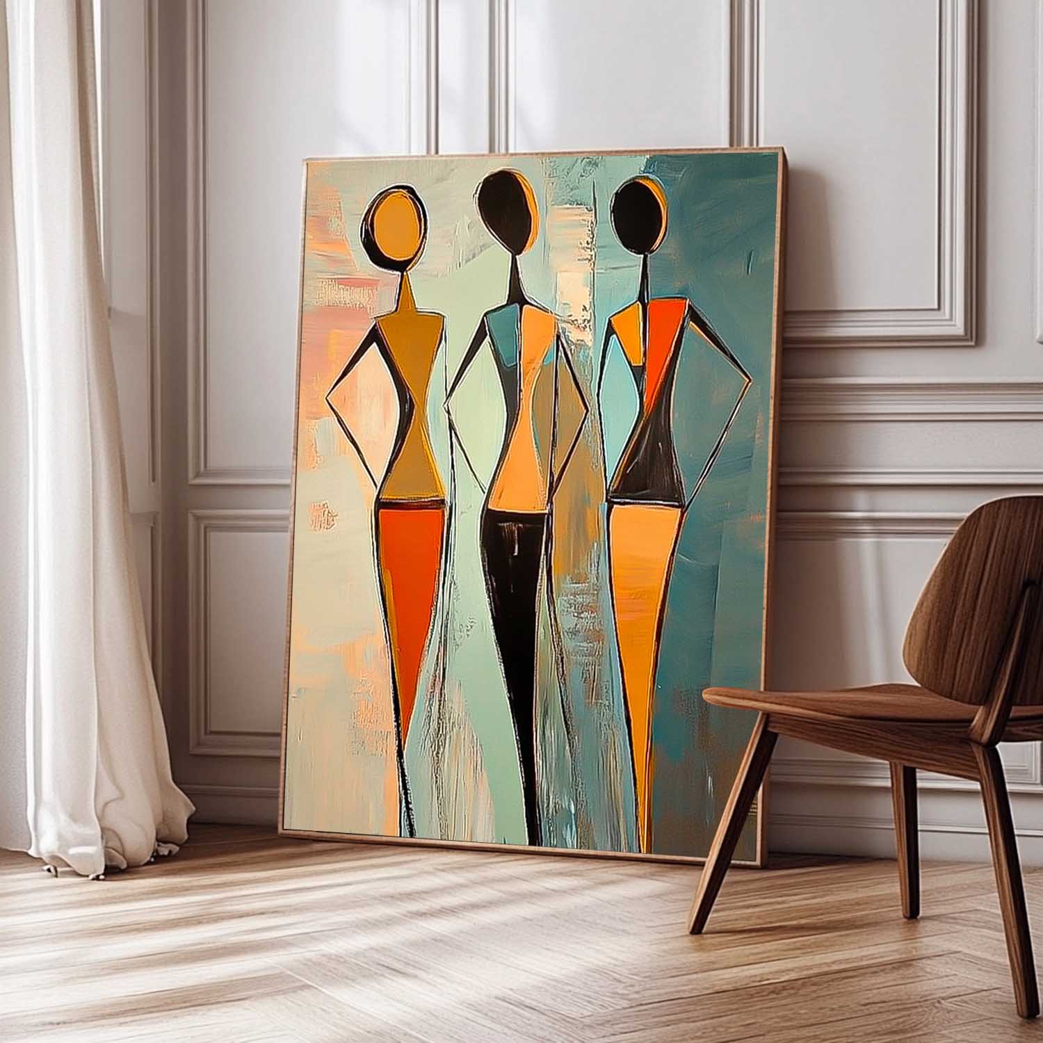Wall Art People Minimalist Geometric Figure