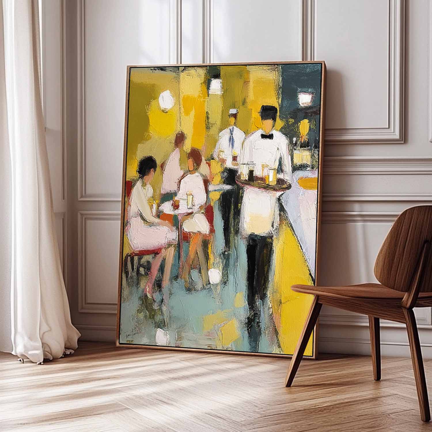Wall Art People Retro Diner Waiter Scene