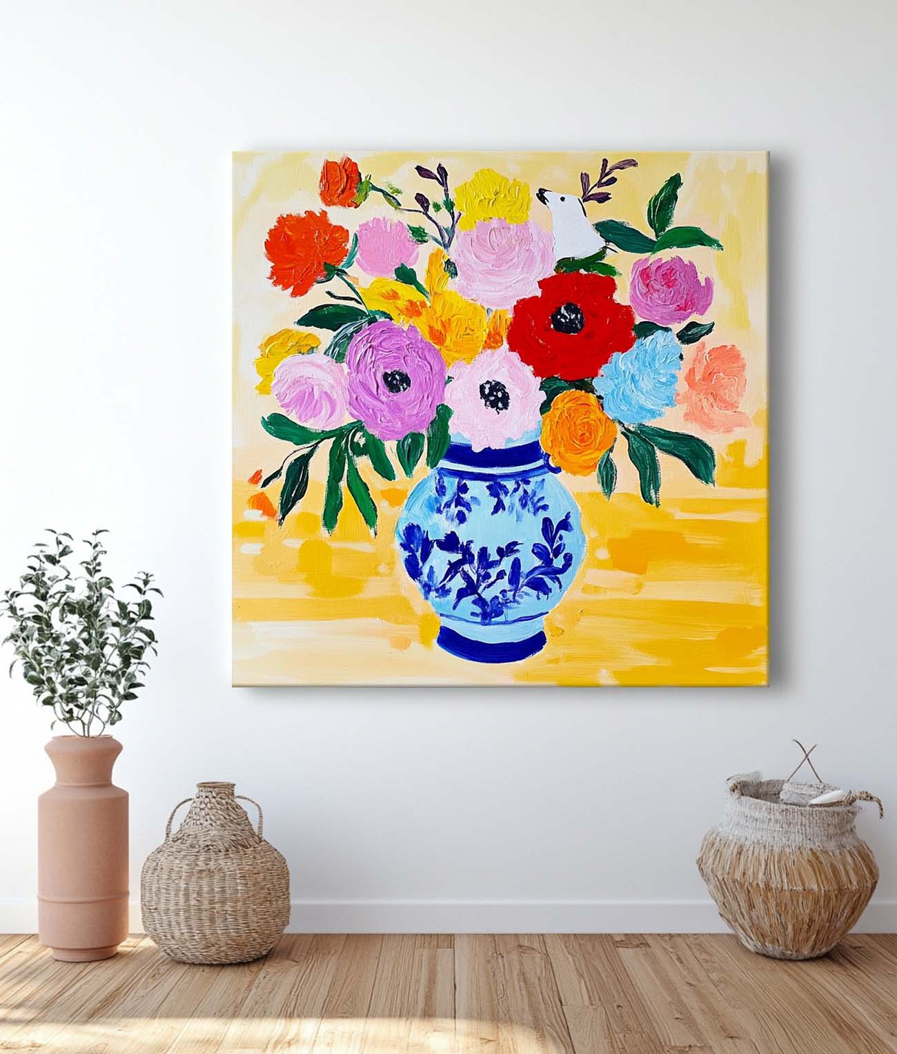 Wall Art Flower Opulent Vibrant Tropical