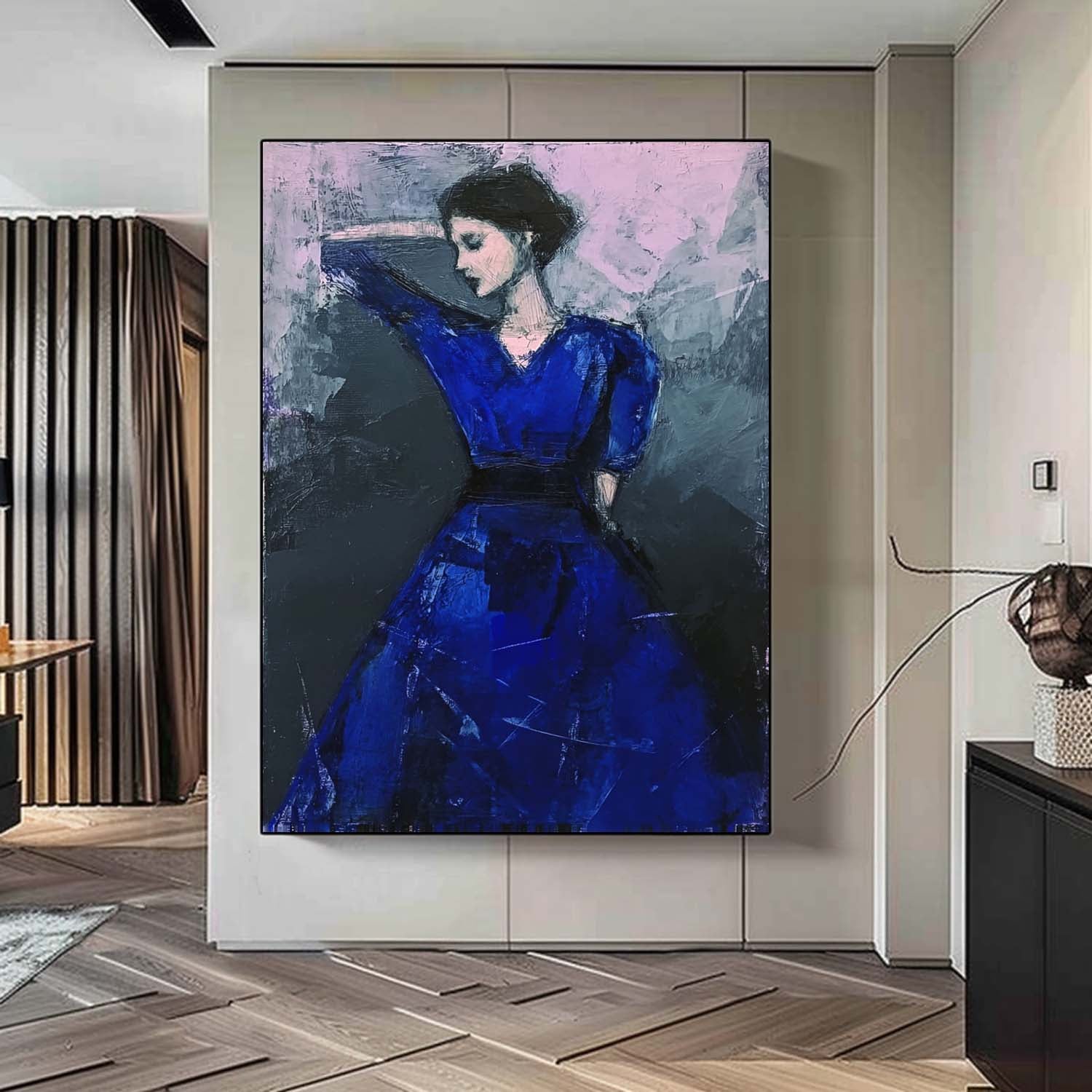 Wall Art Impasto People Elegant Lady Moody