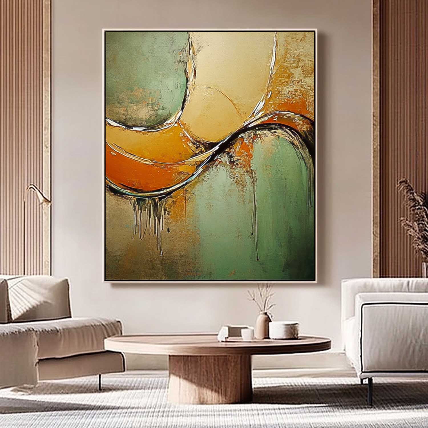 Wall Art Curved Geometric Abstract Earth