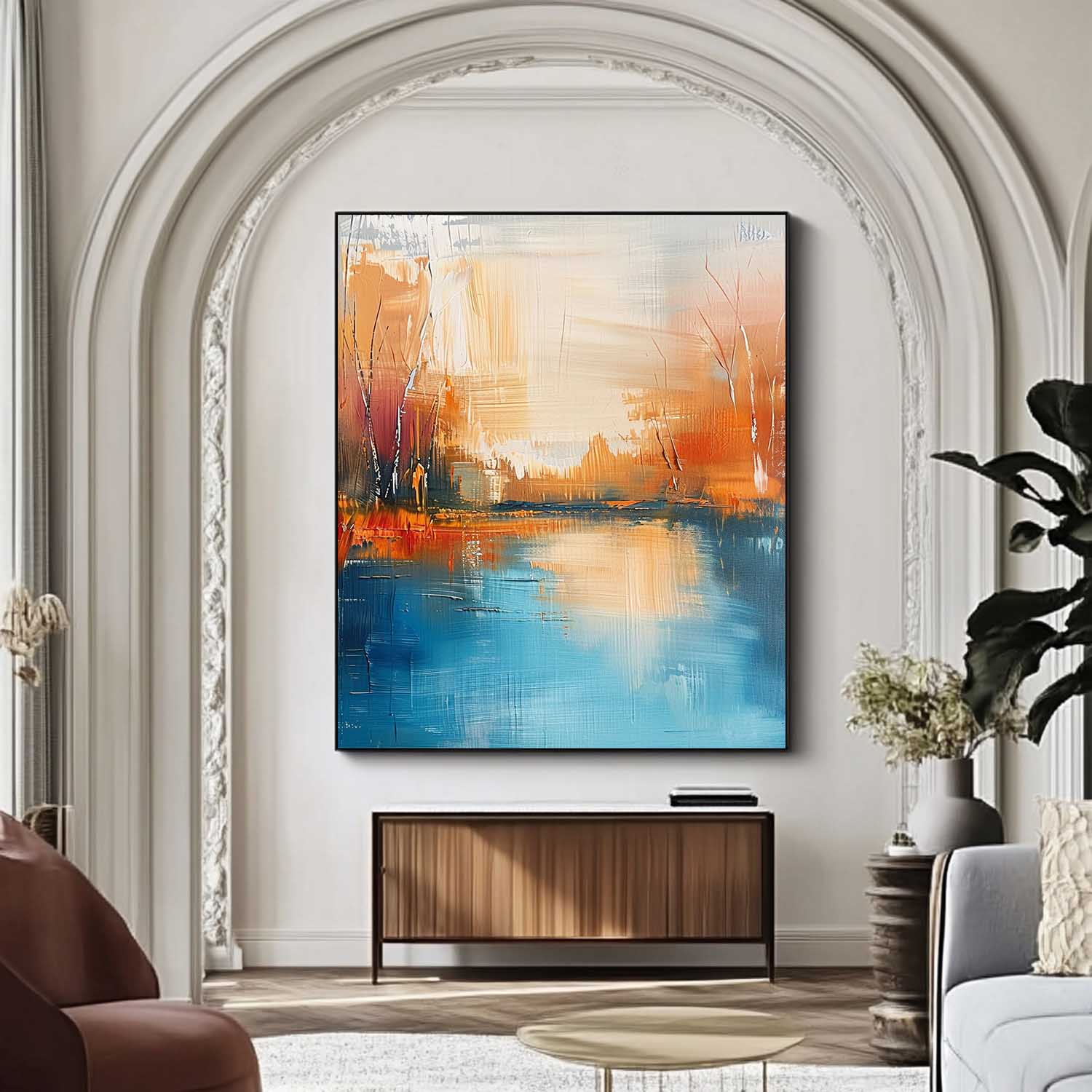 Wall Art Abstract Modern Impasto Warm Urban