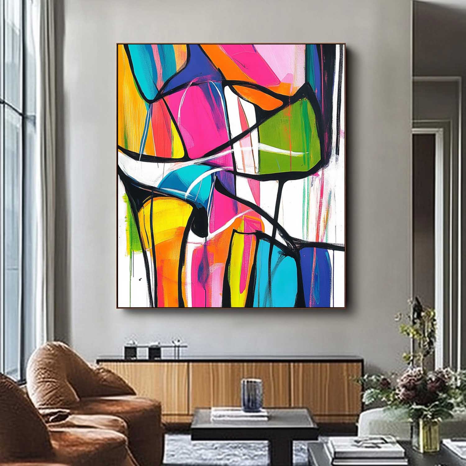 Wall Art Abstract Dynamic Asymmetrical Playful