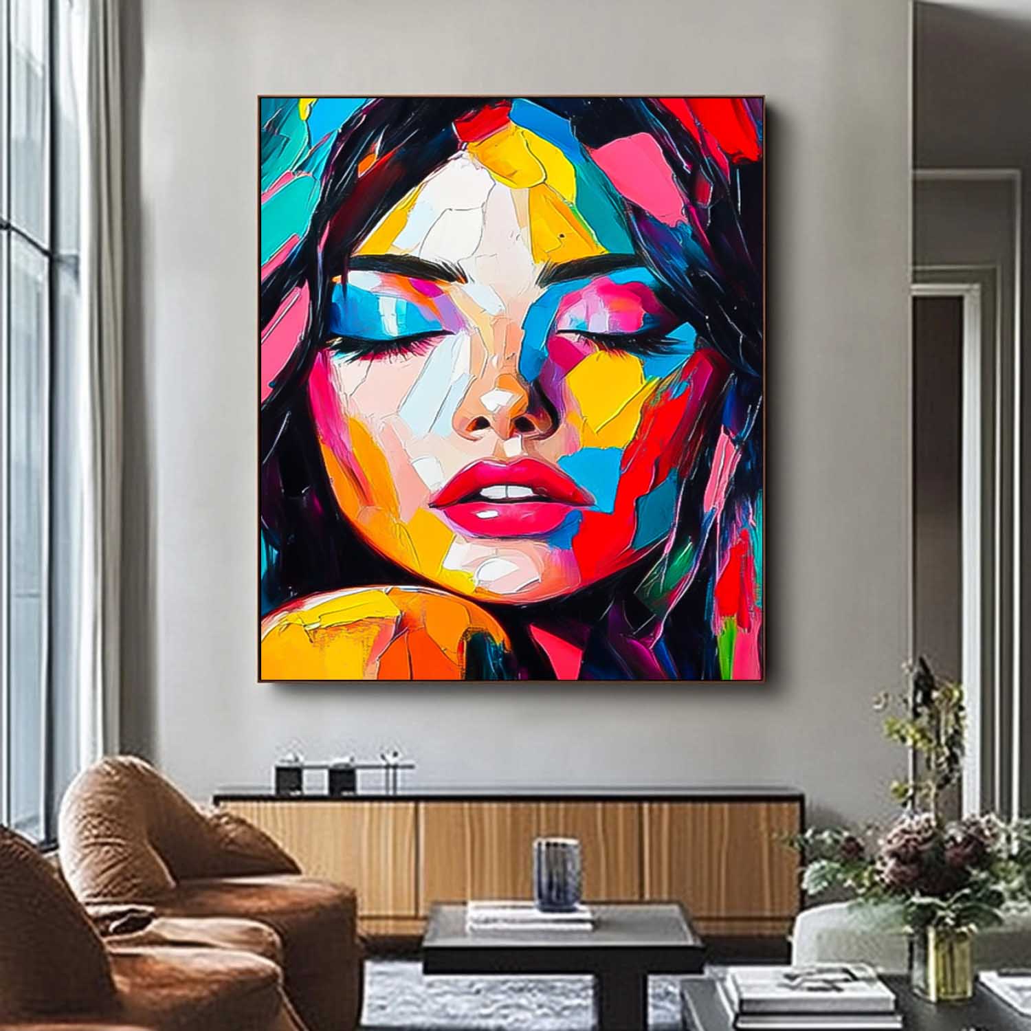 Wall Art People Maximalist Neon Color Block