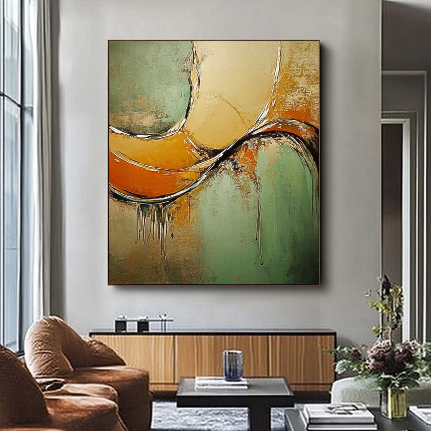 Wall Art Curved Geometric Abstract Earth