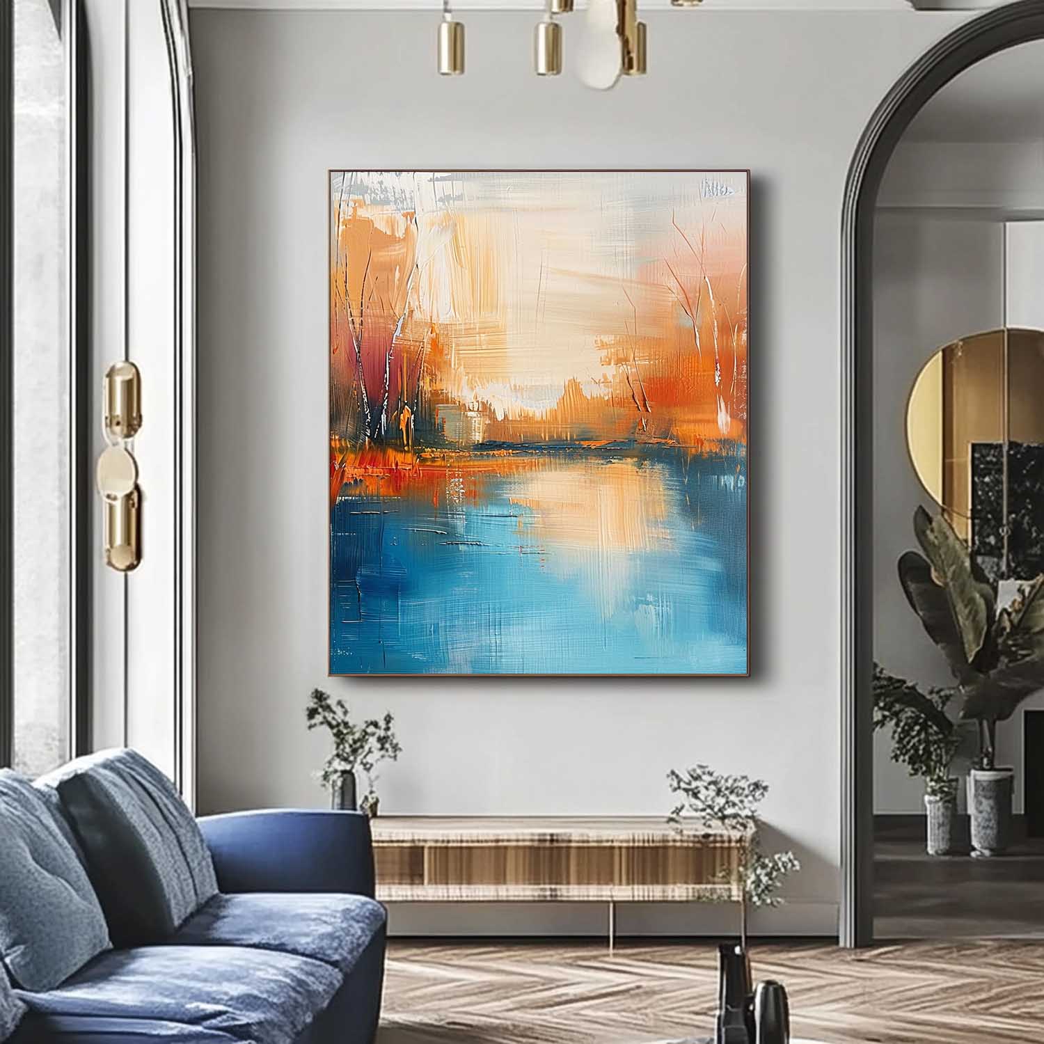 Wall Art Abstract Modern Impasto Warm Urban