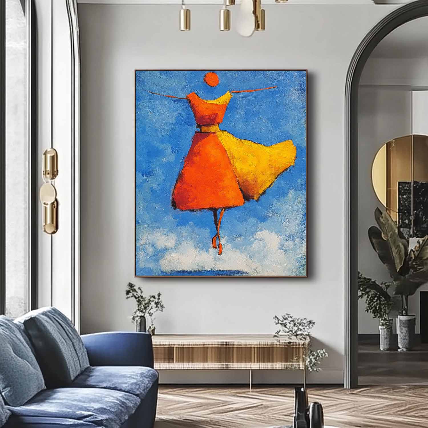 Wall Art People Impasto Dancing Aesthetic