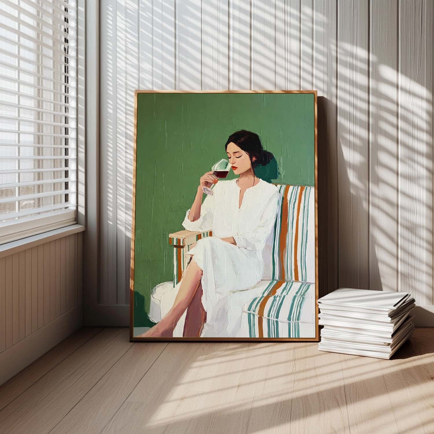 Wall Art Elegant Woman Fashion Intimate Scene
