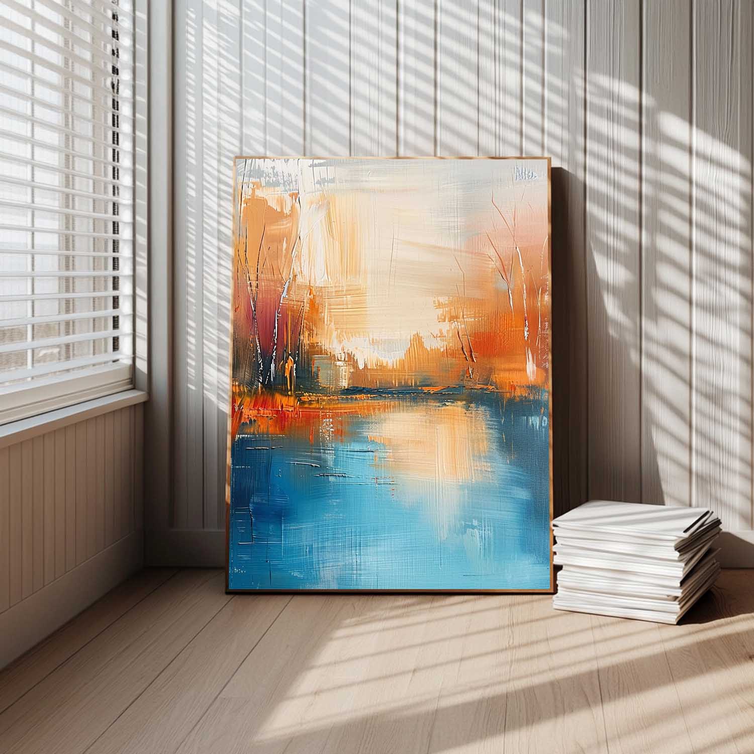 Wall Art Abstract Modern Impasto Warm Urban