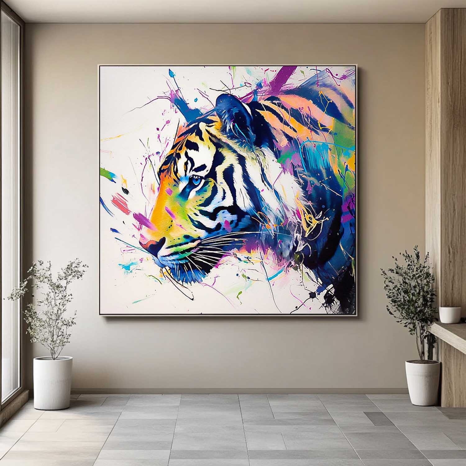 Wall Art Animal Playful Vibrant Dopamine Abstract