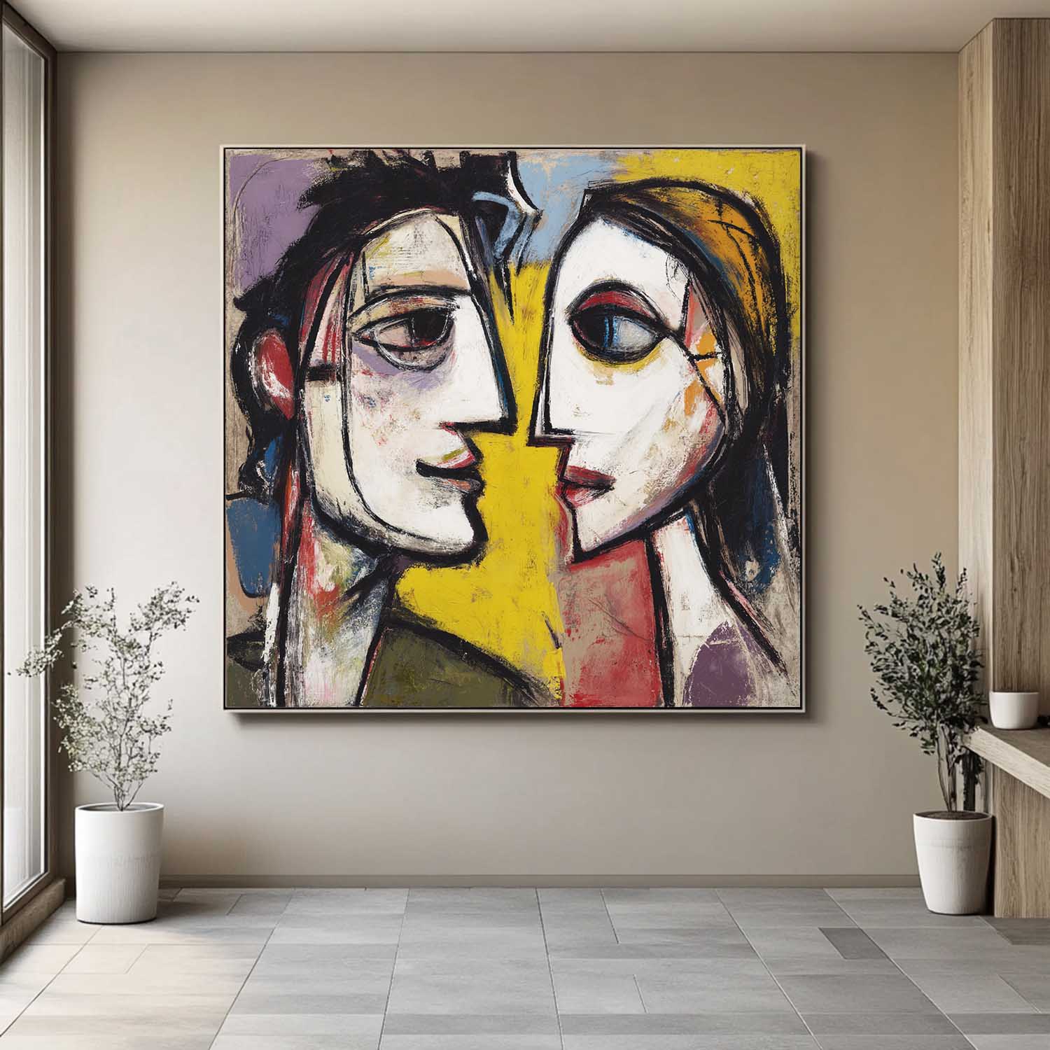 Wall Art People Playful Neo-Expressionist Cubist