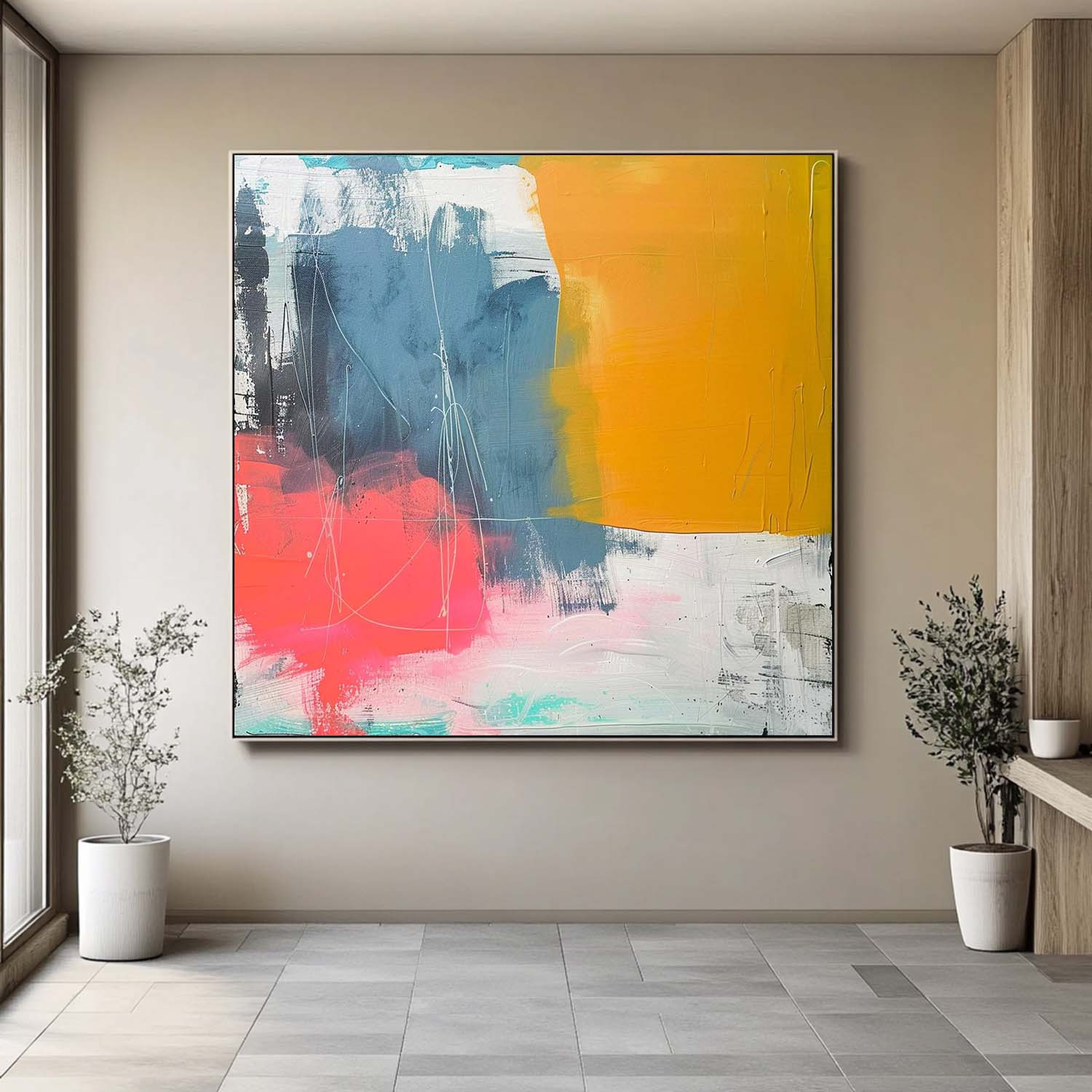 Wall Art Abstract Modern Vibrant Minimalist