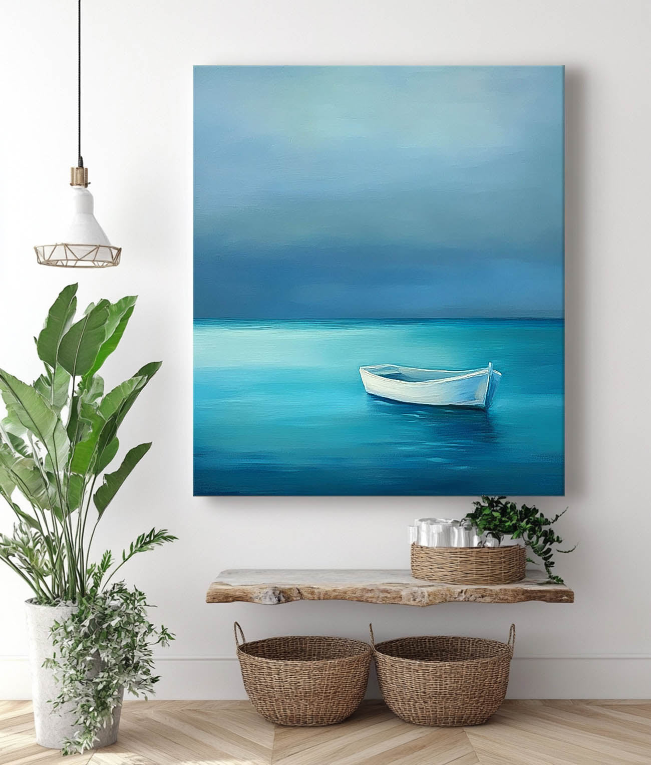 Wall Art Landscape Serene Solitary Boat Seascape