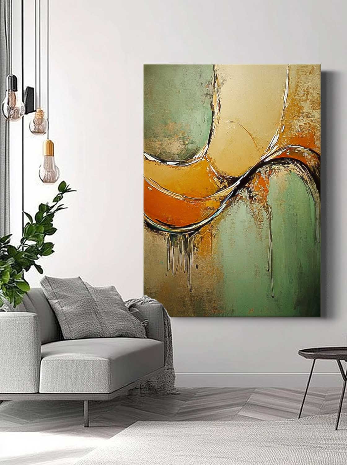 Wall Art Curved Geometric Abstract Earth